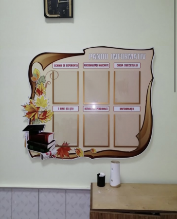 Școala și liceul - Panou informativ școlar cu tematică de toamnă