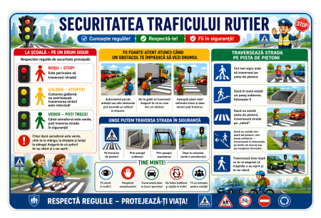 Școala și liceul - Panou informativ securitate rutieră pentru școală