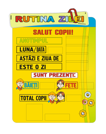 Grădinița - Panou rutinei zilei pentru grădiniță