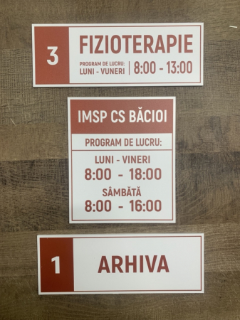 Plăcuțe informative pentru instituție medicală [1]