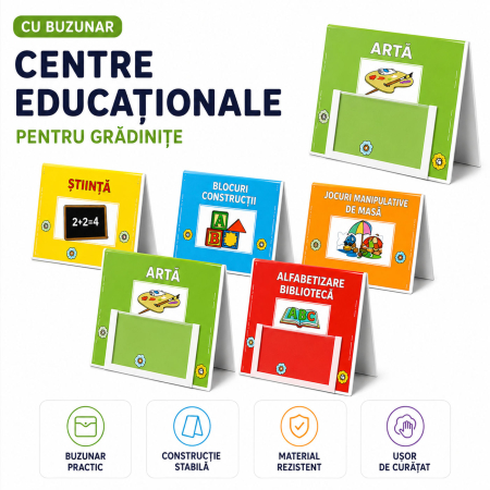 Grădinița - Set din 5 panouri educaționale pentru grădiniță