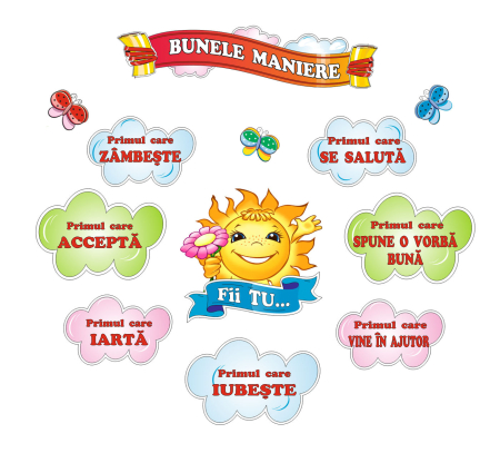 Grădinița - Set panou reguli și bune maniere