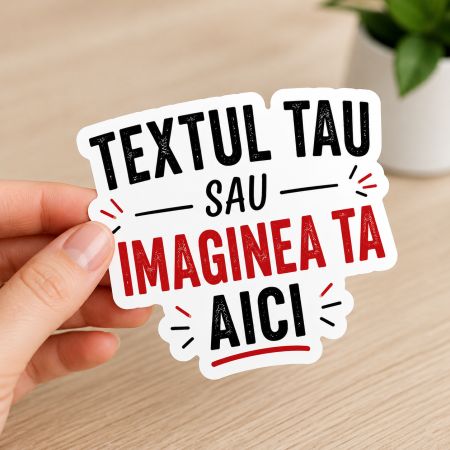 Stickere - Sticker personalizat 3D 7x7cm decupat pe autocolant alb