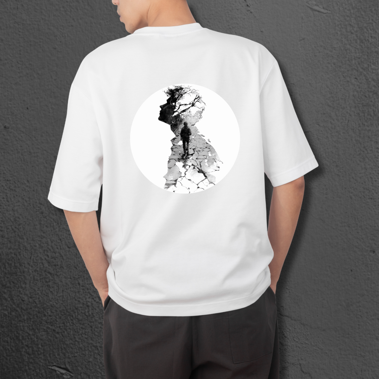 Tricou “Trust Your Process” – Oversized Streetwear Unisex – Alb / Negru [2]