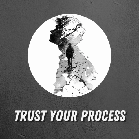 Tricouri Oversized - Tricou “Trust Your Process” – Oversized Streetwear Unisex – Alb / Negru