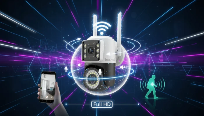 Cameră Video Duala INNOVA VISION SMART 6MP , 42 Led, Vedere 360°, WiFi, Vedere Nocturna,Live pe Telefon [4]