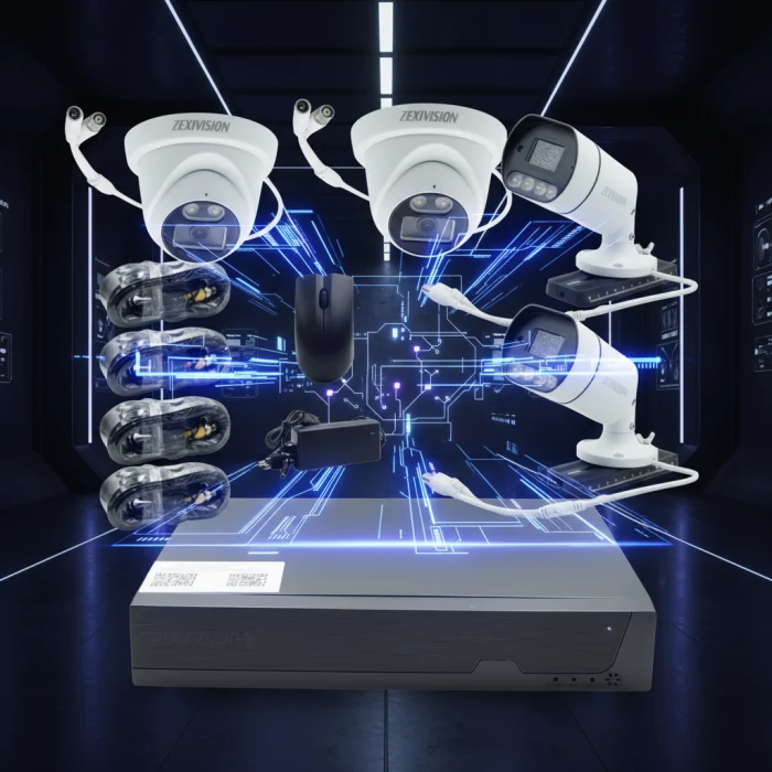 Kit Supraveghere Video Zexivision Turbo HD 5MP Full-Color 4K, Audio, HDMI, Alarmă Integrată, Vizualizare în Timp Real [12]