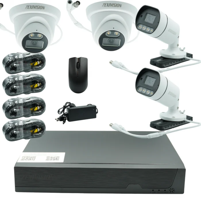 Kit Supraveghere Video Zexivision Turbo HD 5MP Full-Color 4K, Audio, HDMI, Alarmă Integrată, Vizualizare în Timp Real [10]