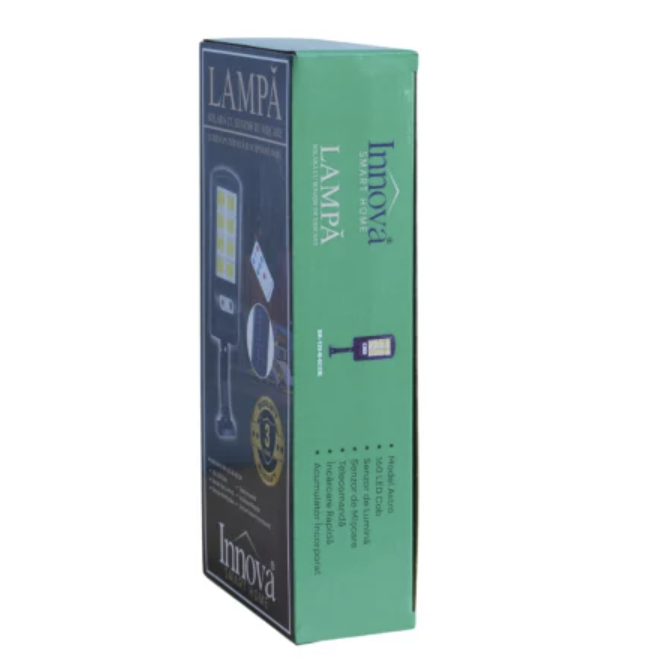 Lampa Solara Astro Innova , Baterie 1800Mha , telecomanda , kit instalare [3]