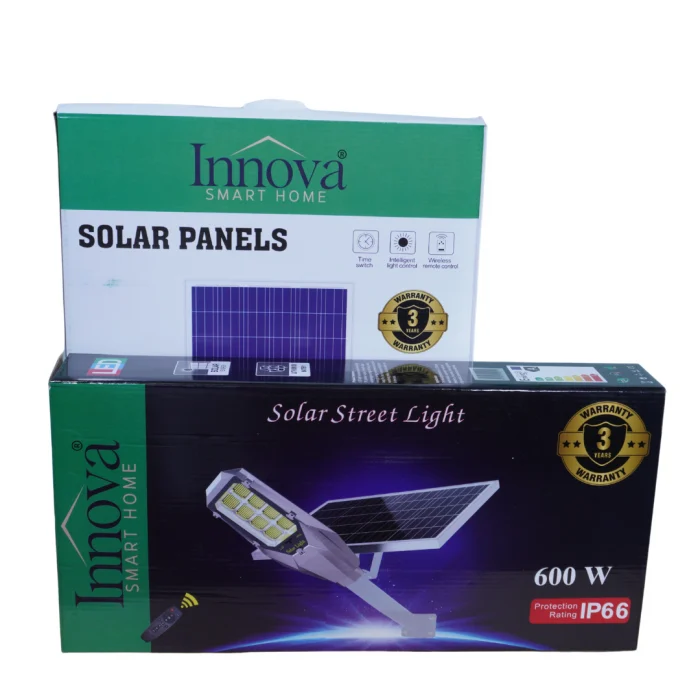 Lampa solara Aurum by Innova 600W cu panou separat, IP66, telecomanda si kit complet de instalare [9]