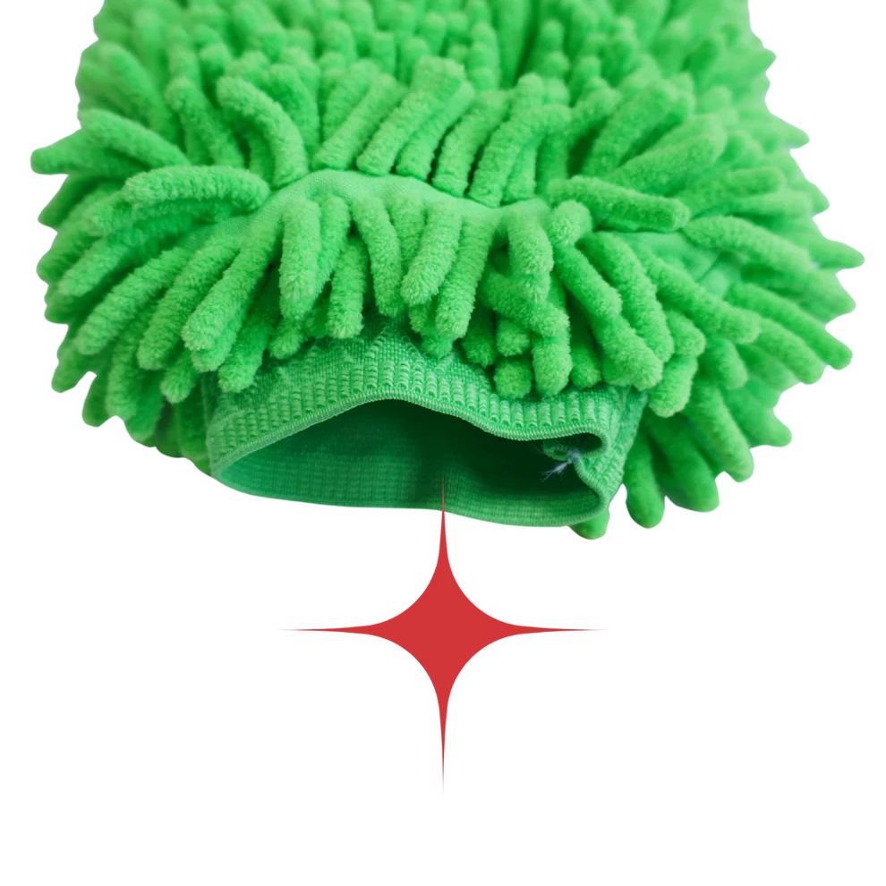 Mănușă Spălare Auto Chenille – Verde (izolată pe interior) [2]