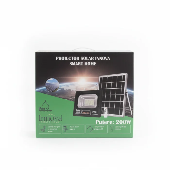 Proiector LED INNOVA 200W Cu Panou Solar si telecomanda, IP66 [3]