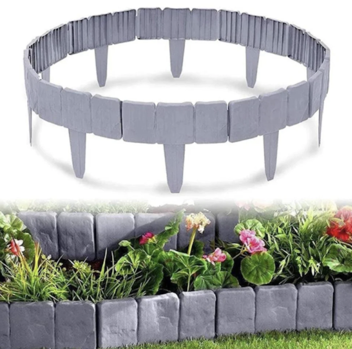 Set 10 x Gard Decorativ cu Aspect de Piatra Pentru Gazon sau Flori [5]