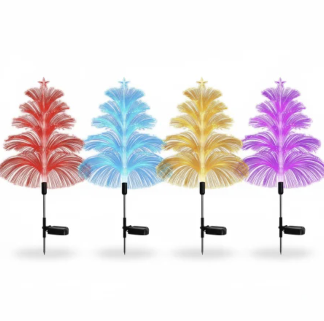 Set 2 Lampi Solare Fountain cu Fibra Optica – Iluminare Multicolora pentru Decorative Exterior [3]