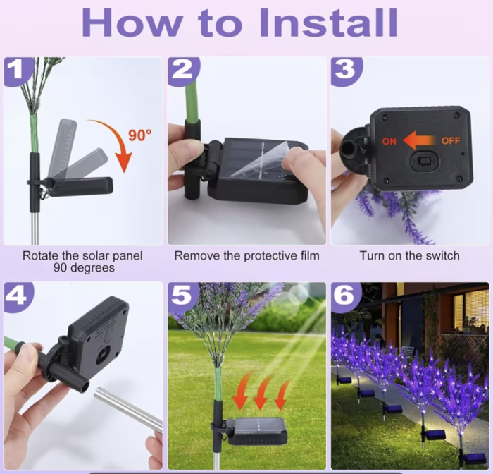 Set 2 x Lampa Decorativa de Gradina Lavanda [4]