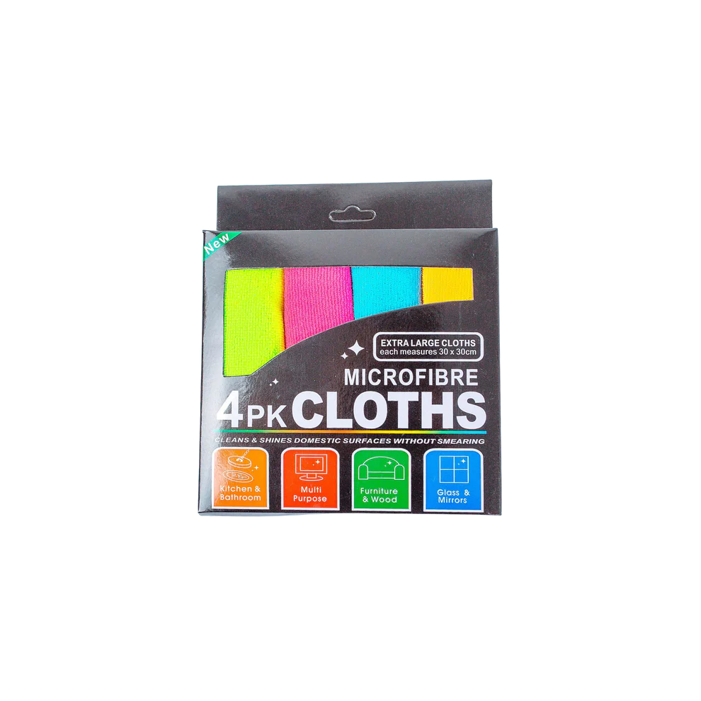 Set 4 Lavete din Microfibra 30x30 cm – Multicolor (roz, albastru, galben, verde) [2]