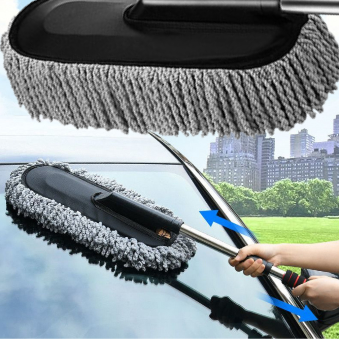 Set Perie Auto Curatare Caroserie cu Maner Extensibil si Cap de Schimb – Microfibra Densa, Ultra Absorbanta [2]