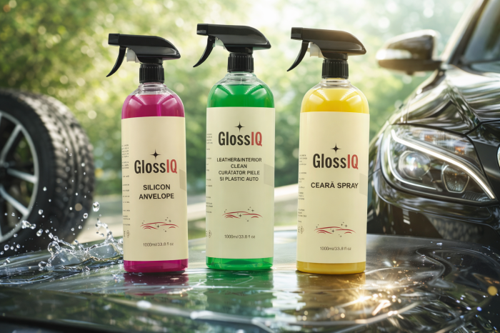 GlossIQ - solutii pentru intretinere auto si detailing: luciu plastic, curatare, protectie