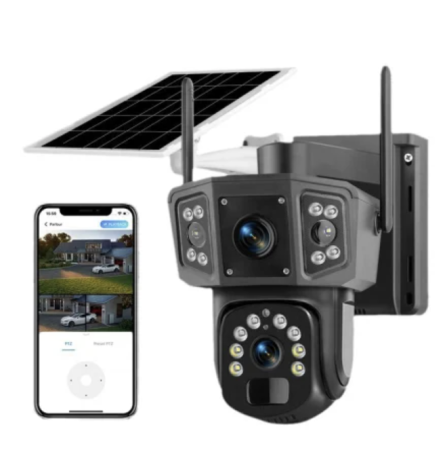 CAMERE SUPRAVEGHERE - Camera Supraveghere Solara Dubla INNOVA 4G , 6MP , Full HD, PTZ 360°, card 64GB CADOU baterie 12000mAh, vedere nocturna, audio bidirectional, O-KAM PRO, 3 ani garantie