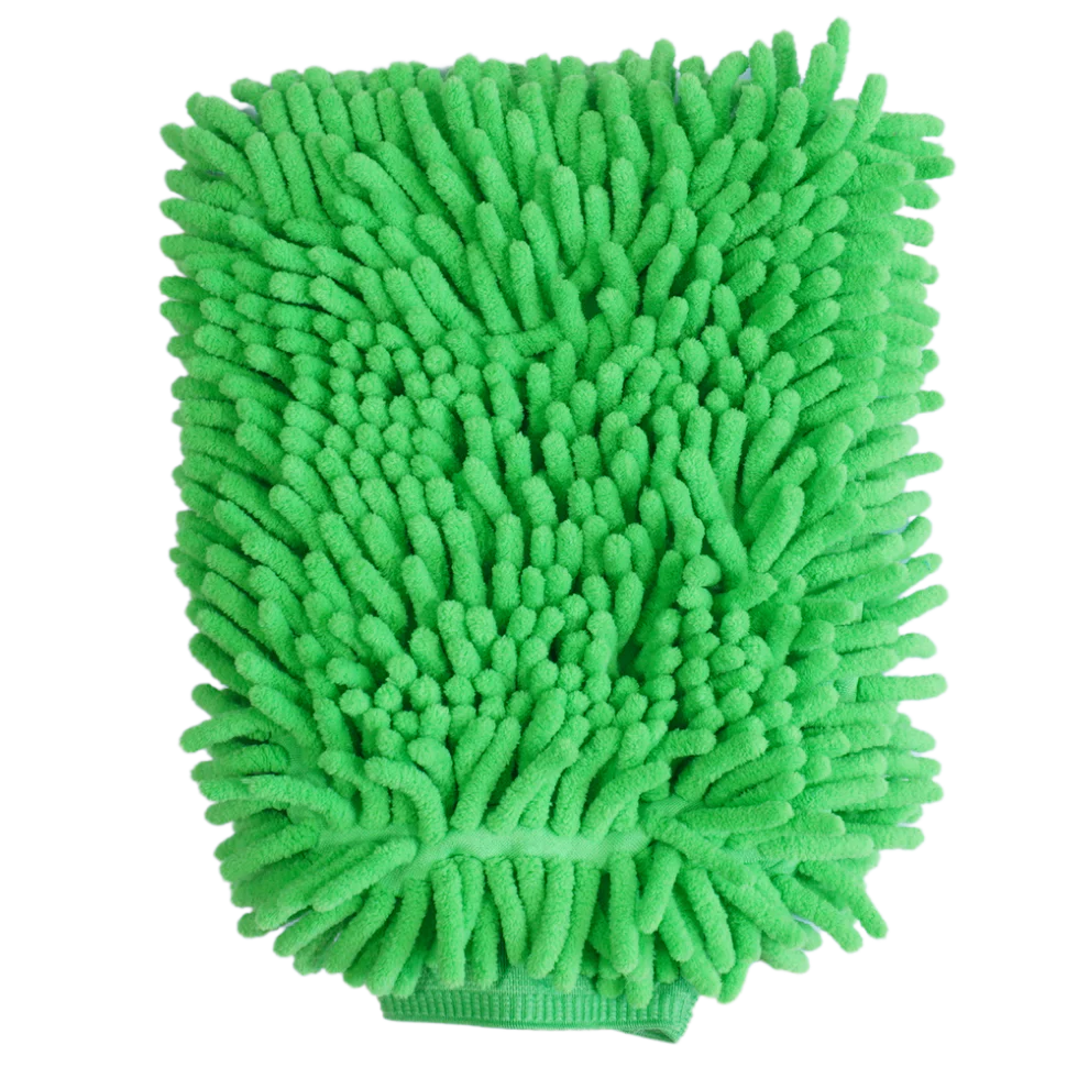Stergere si uscare - Mănușă Spălare Auto Chenille – Verde (izolată pe interior)