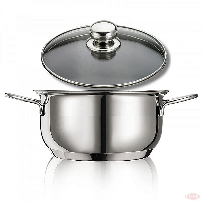 Cratiță NORDICA 20 cm 2.5 l  cu capac din sticla! /LICHIDARE STOC! [2]