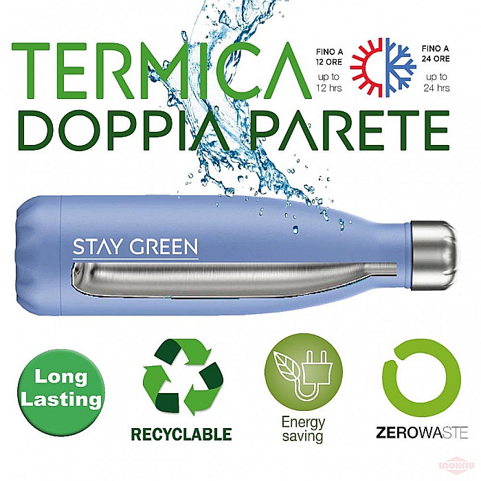 Termos inox Albastru, cu perete dublu 500 ml [6]