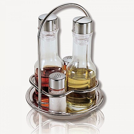 Ustensile de gatit - Oliviera 4 sticle, suport inox THEMA