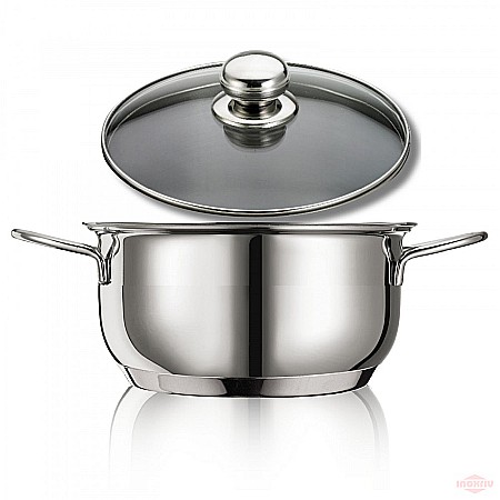 Cratiță NORDICA 20 cm 2.5 l  cu capac din sticla! /LICHIDARE STOC! [1]