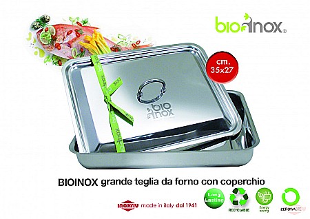 Tava pentru cuptor, BIO INOX, cu capac 35 cm [0]