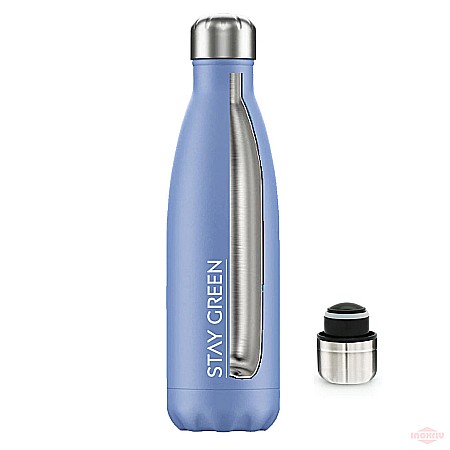 Termos inox Albastru, cu perete dublu 500 ml [2]
