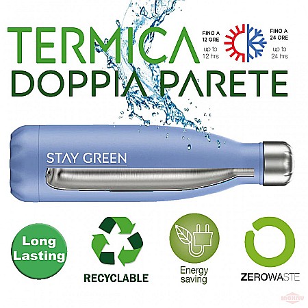 Termos inox Albastru, cu perete dublu 500 ml [5]