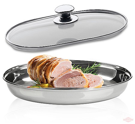 Bio inox, IoBio, EatItaly - Smart vas oval inox cu capac 40*29 cm