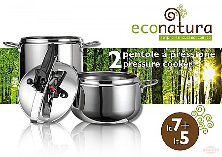 Oale sub presiune - Set oala sub presiune Econatura 5 lt. + 7lt