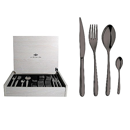 Novecento PVD Titanio, set 24 piese, cutie lemn