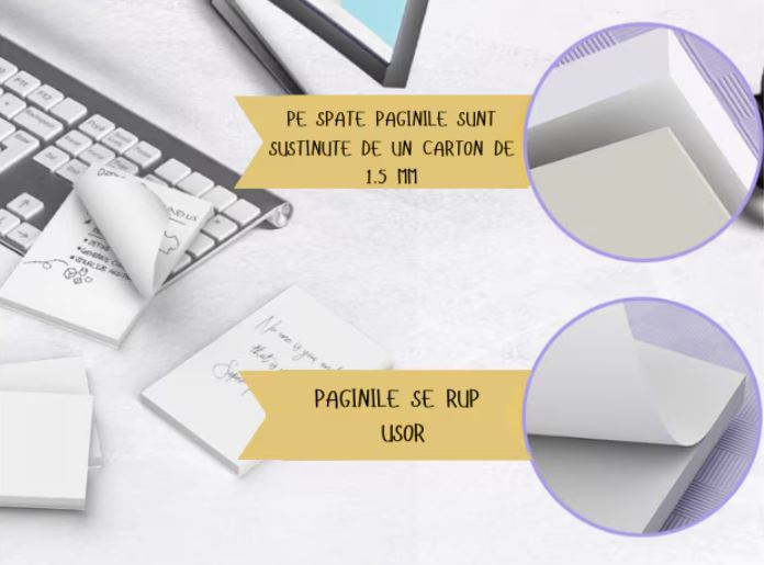 10 x Bloc notes A5, Bloc notite - Set 10 Bucati x 50 File, Hartie Alba Dictando 80 gr, Lipire Premium [5]