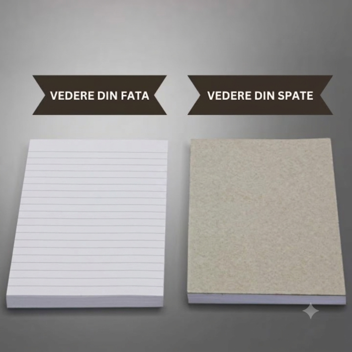 10 x Bloc notes A5, Bloc notite - Set 10 Bucati x 50 File, Hartie Alba Dictando 80 gr, Lipire Premium [3]