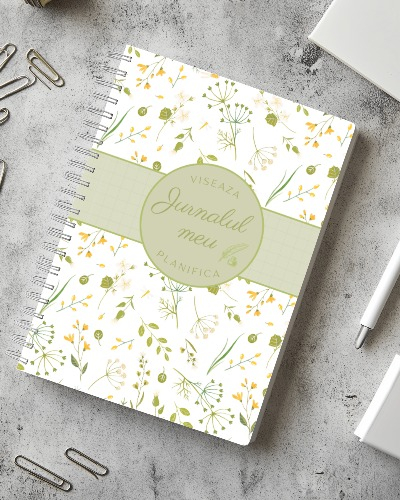 Agenda Jurnal, format A5 (14.8*21 cm), coperti cartonate premium, spirala alba – 100% handmade | Inspirart.ro [1]