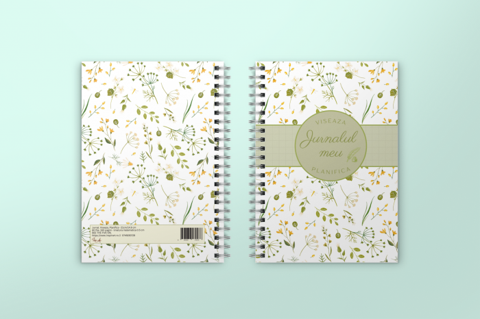 Agenda Jurnal, format A5 (14.8*21 cm), coperti cartonate premium, spirala alba – 100% handmade | Inspirart.ro [4]