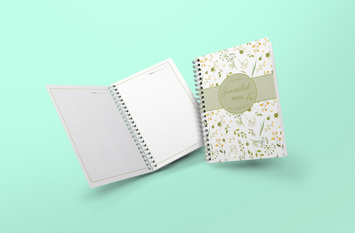 Agenda Jurnal, format A5 (14.8*21 cm), coperti cartonate premium, spirala alba – 100% handmade | Inspirart.ro [3]