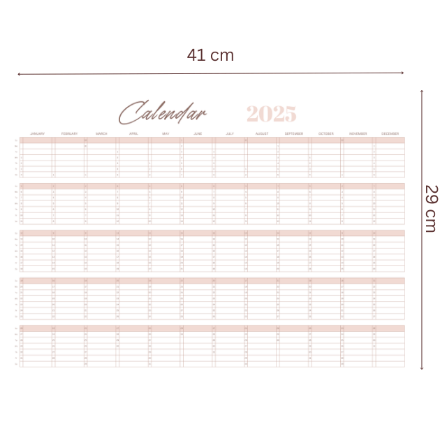 Calendar Magnetic Anual A3 Reutilizabil pentru Frigider cu Marker WhiteBoard inclus – Handmade in Atelierul de Hartie [5]