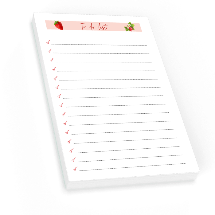 Planner To Do List A6 – Bloc de Notite cu Foi Detasabile in Latura Superioara - 100 File Dictando | Design Capsuni Handmade [2]