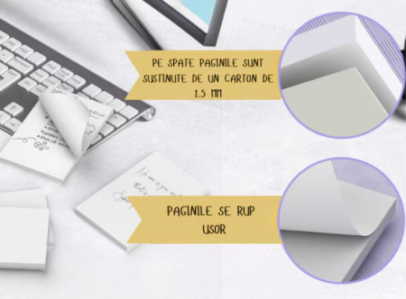 10 x Bloc notes A5, Bloc notite - Set 10 Bucati x 50 File, Hartie Alba Dictando 80 gr, Lipire Premium [4]