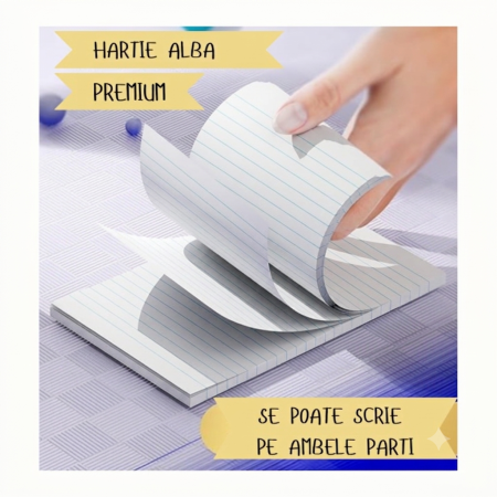 10 x Bloc notes A5, Bloc notite - Set 10 Bucati x 50 File, Hartie Alba Dictando 80 gr, Lipire Premium [1]