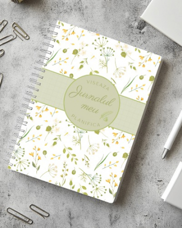 AGENDE - Agenda Jurnal, format A5 (14.8*21 cm), coperti cartonate premium, spirala alba – 100% handmade | Inspirart.ro