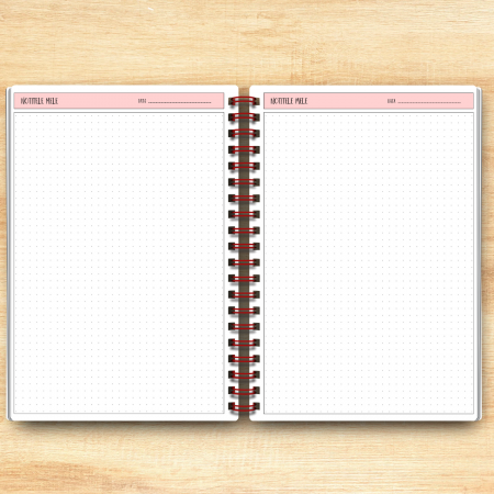 Agenda A4 Handmade cu DOTS - Agenda Handmade Hardcover - Bullet Journal Handmade cu 120 de pagini Liniatura Punctata, Coperta Cartonata 1.5 mm, Coperta Lucioasa si Tematica Florala [1]