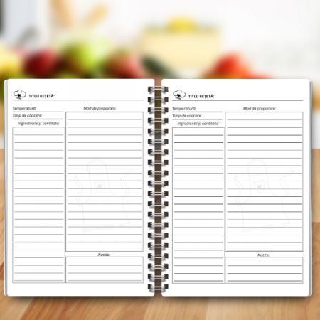 Caiet pentru retete A4 - 120 de pagini, coperti cartonate si spirala argintie, usor de rasfoit – agenda perfecta pentru cele mai importante retete ale tale [4]