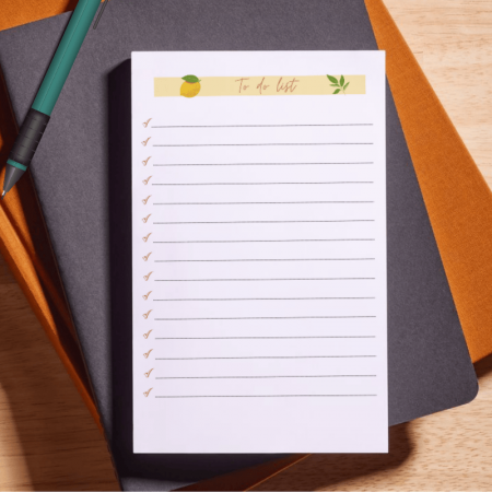 BLOCNOTES/MEMO PADS/ NOTEPADS - Planner To Do List A6 – 100 File - Liniatura Dictando, Tematica Citrice, Lipire Premium