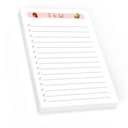 Planner To Do List A6 – Bloc de Notite cu Foi Detasabile in Latura Superioara - 100 File Dictando | Design Capsuni Handmade [1]