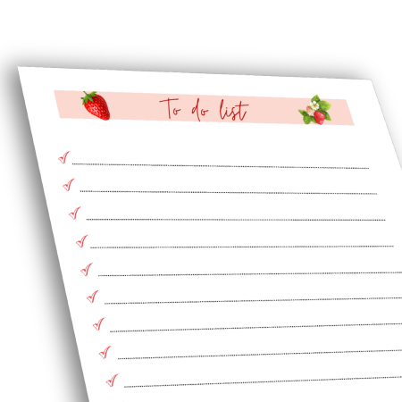 Planner To Do List A6 – Bloc de Notite cu Foi Detasabile in Latura Superioara - 100 File Dictando | Design Capsuni Handmade [2]