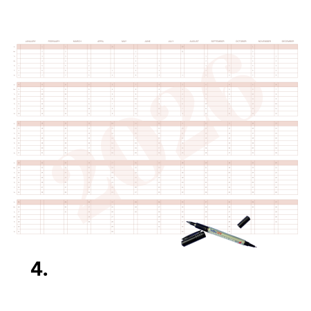 Set organizare handmade 2026 cu agenda A5 florala si calendar magnetic [4]